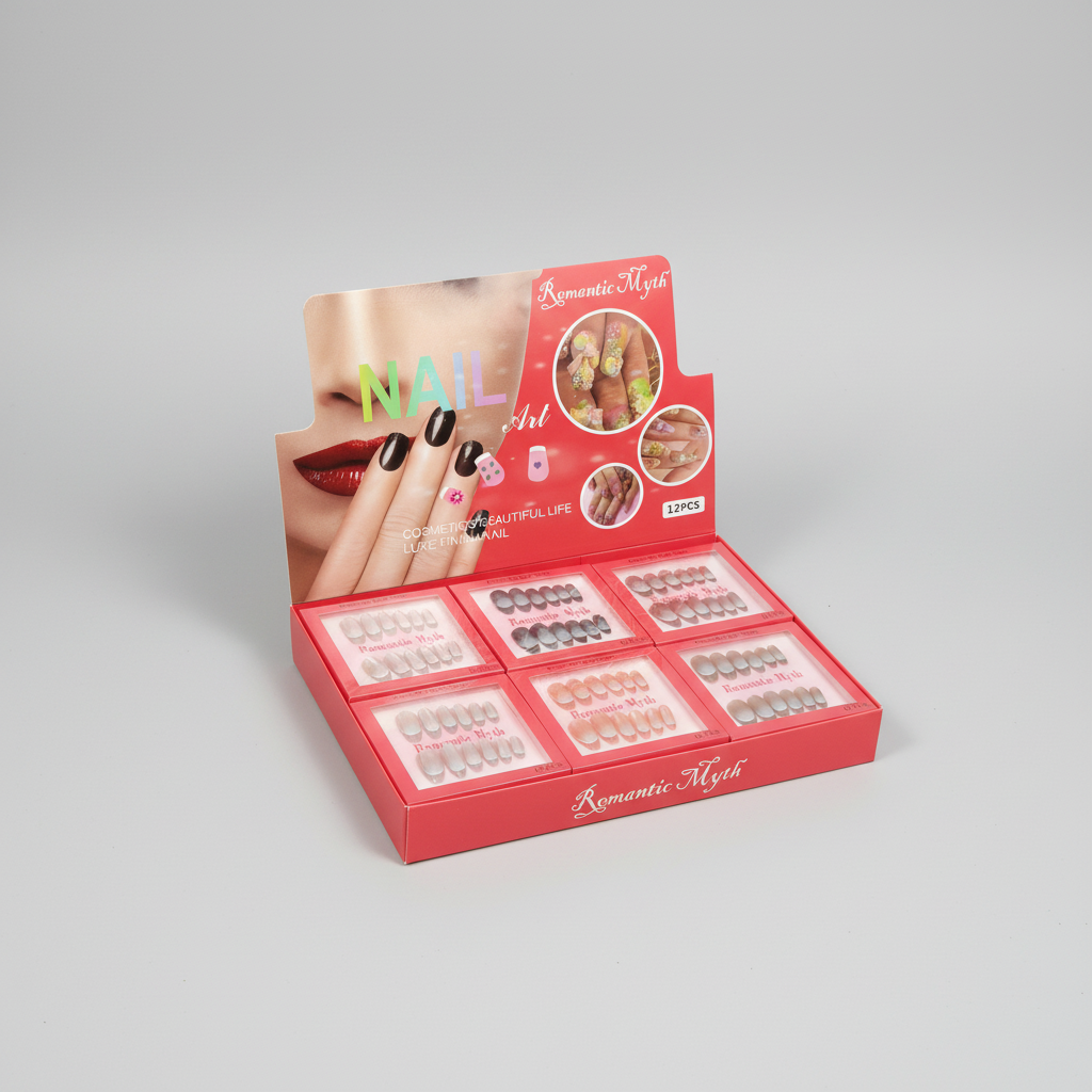 Romantic Myth Nail Art Press On Gel Nails - Each Box 12Pcs