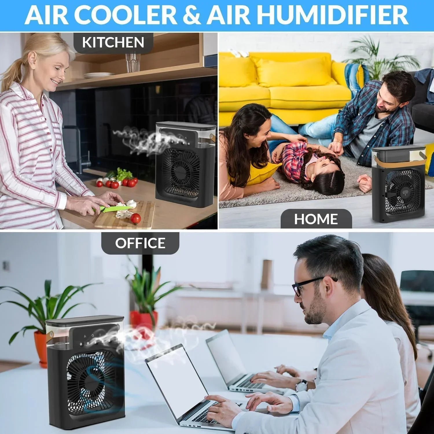 Portable Air Conditioner Fan, 3 In 1 Ice Mist