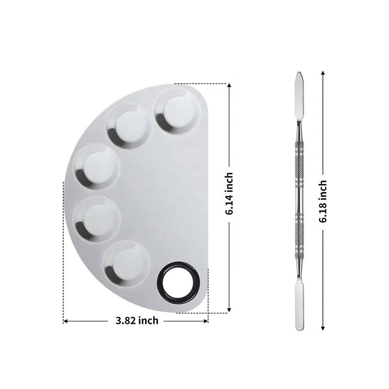 Pro Stainless Steel Cosmetic Makeup Palette with spatula