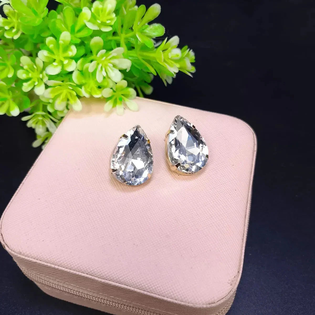 Drop stone stud Earrings