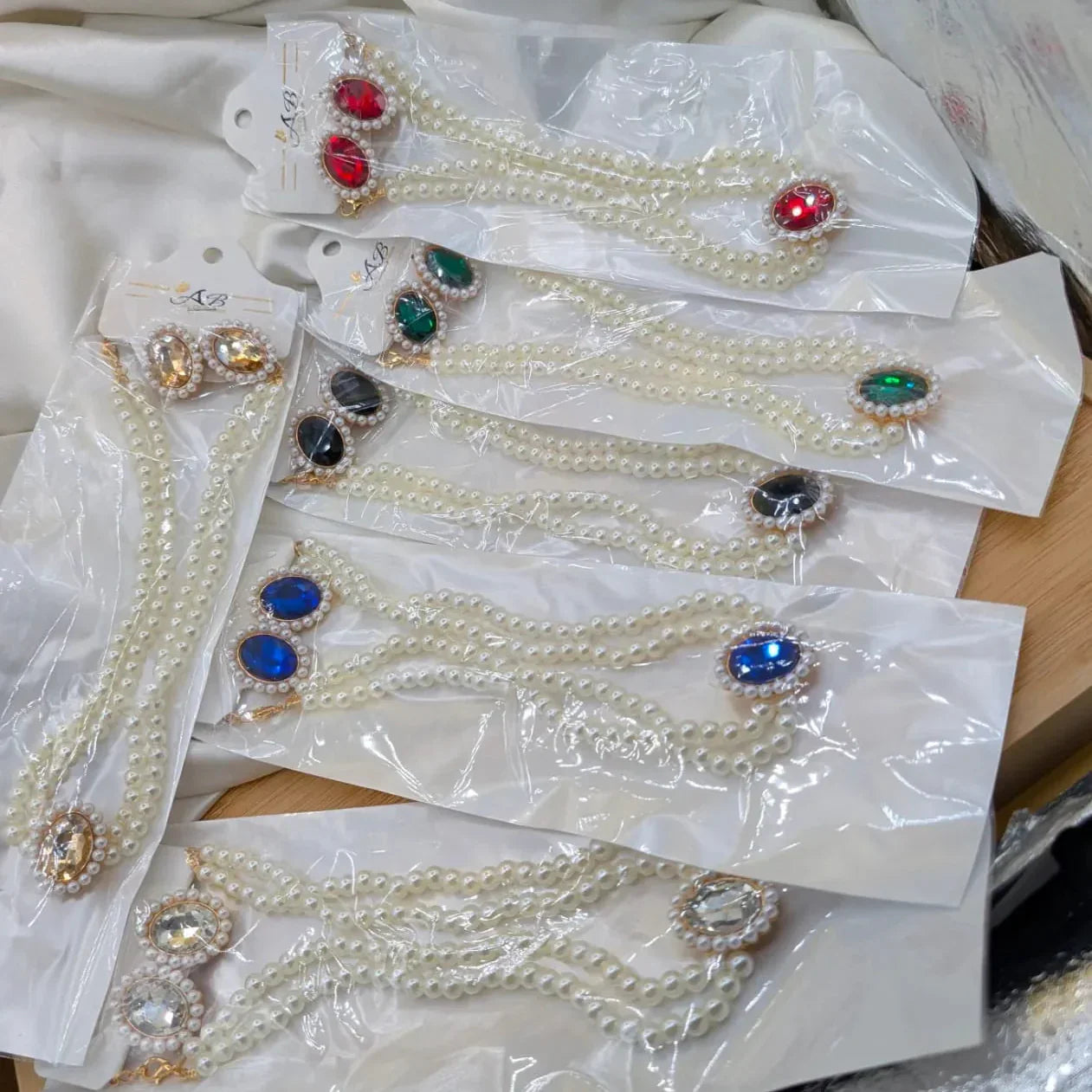 Pearl & Crystal Rhinestone Jewelry Set
