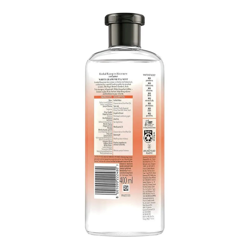 Herbal Essences Bio:Renew Volume Shampoo with White Grapefruit & Mint – 400ml
