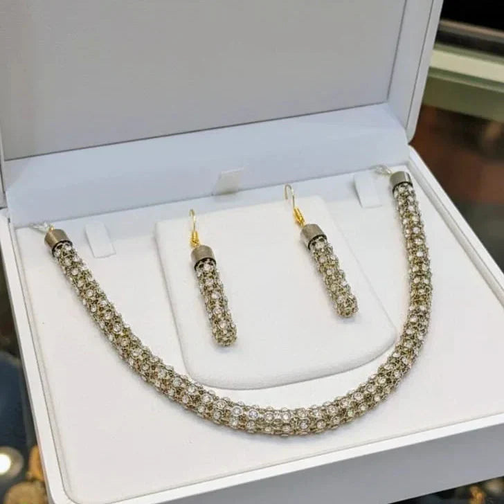 Stone Silver Chain Necklace