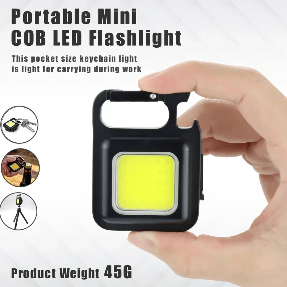Mini Keychain Flashlights -  4 Light Modes Rechargeable Keychain Light