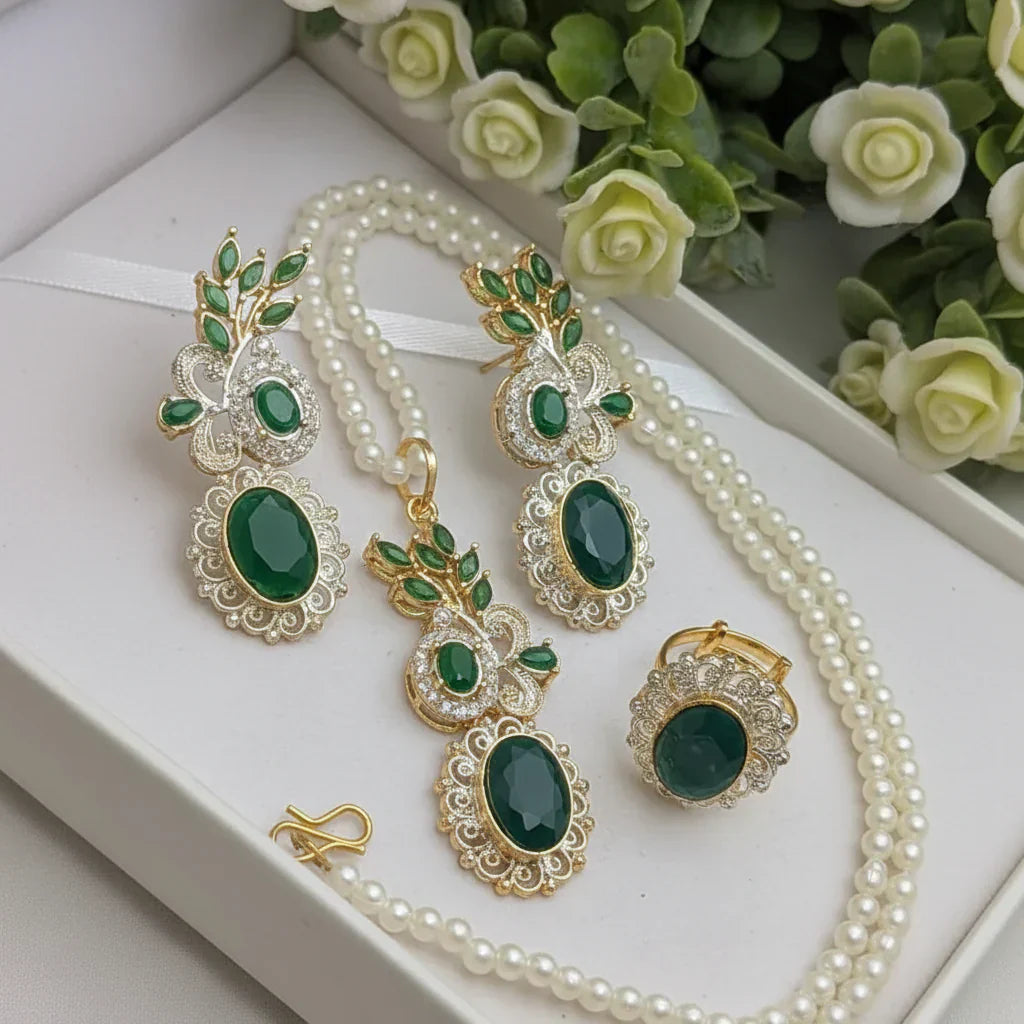 Zircon Combo Party Set – High Quality Oval Shape Jewelry