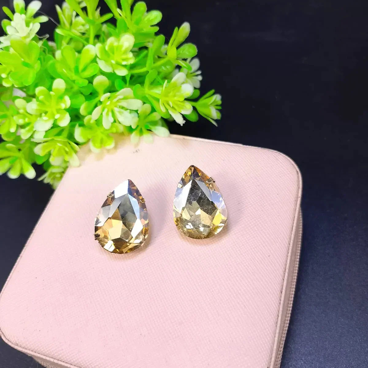 Drop stone stud Earrings