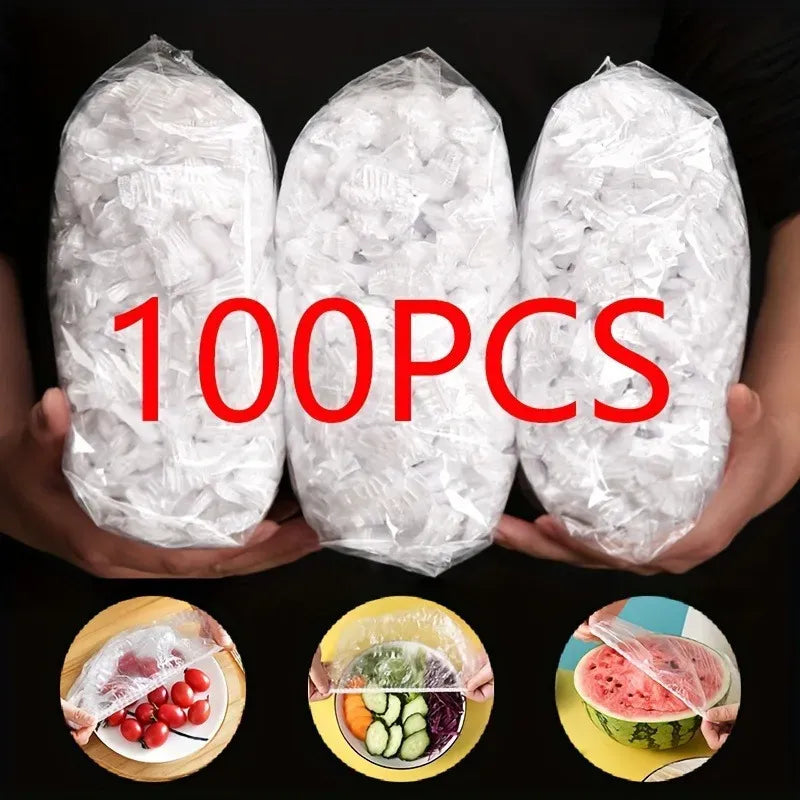 Disposable Plastic Food Cover - 100Pcs