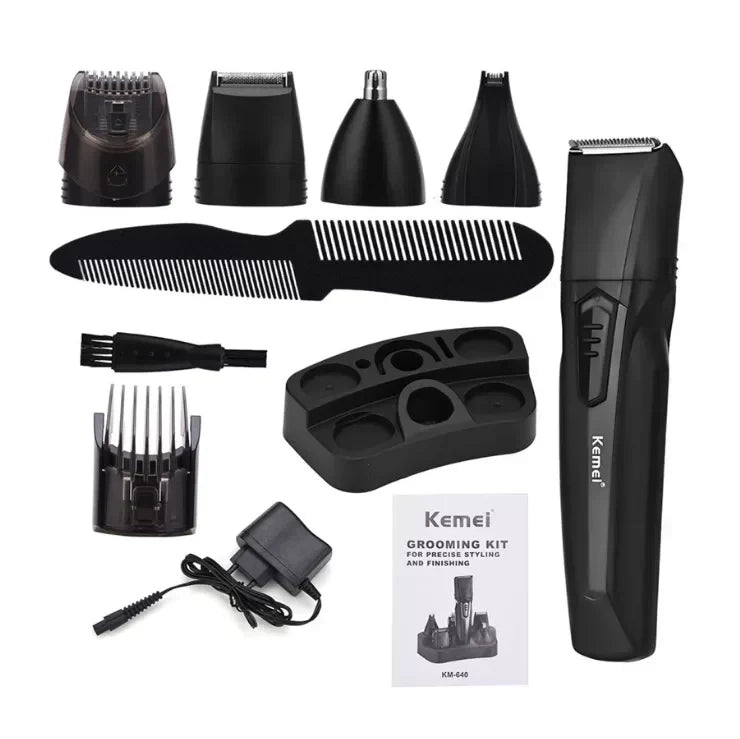Kemei KM-640 Multifunction Hair Clipper 8 In 1 Grooming Kit